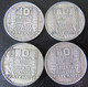 France - 4 Monnaies 10 Francs Turin 1930 X 2, 1931, 1932 En Argent - Autres & Non Classés