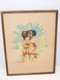 *AQUARELLE ANCIENNE SIGNEE Daté 1950 JEUNE AFRICAINE SOUS VERRE COLLECTION   E - Aquarelles