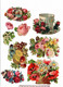 Delcampe - Lot 60 Découpis Gaufrés Ou Non Fleurs Fruits Roses Marguerites Muguet...1900 état Très Bon Voir Photos Recto Verso - Flores