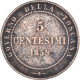Monnaie, États Italiens, EMILIA, Vittorio Emanuele II, 5 Centesimi, 1859 - Toscana