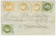 GC 423 / N° 25 (def) + 27 (2) + 39 + 59 Càd T 17 BELLAC (81) 16 OCT. 71 Sur Lettre Pour La Souterraine. - TB. - R. - 1870 Bordeaux Printing