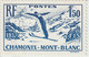 France 1937 Reproduction Timbre Championnats Ski Chamonix 334 Sur Carte - Lettres & Documents