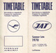 1970 JAT Yugoslav Airlines & Lufthansa Timetable Yugoslavia - Horarios