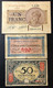 Francia France Chambre De Commerce Nice 1917 50 Centimes + Grenoble 1916 + 1 Franc Paris 1922 Lotto.4100 - ...-1889 Anciens Francs Circulés Au XIXème