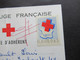 Frankreich 1971 / 72 Vignette Auf Carte D'Adherent Croix Rouge Francaise Stempel Comte De Romorantin - Erinnophilie