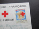 Delcampe - Frankreich 1971 / 72 Vignette Auf Carte D'Adherent Croix Rouge Francaise Stempel Comte De Romorantin - Erinnophilie