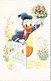 PC DISNEY, DONALD DUCK WITH FLOWERS, Vintage Postcard (b43807) - Disneyland