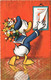 PC DISNEY, DONALD DUCK WITH A CALENDAR, Vintage Postcard (b43809) - Disneyland
