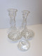 Delcampe - *LOT De 5 Bougeoirs Cristal Et Verre France Biot Ou Autre Collection Bougies  E - Chandeliers, Candelabras & Candleholders