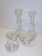 Delcampe - *LOT De 5 Bougeoirs Cristal Et Verre France Biot Ou Autre Collection Bougies  E - Chandeliers, Candelabras & Candleholders