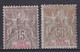 COTE D'IVOIRE - 1900 - GROUPE - YVERT N° 15+17 * MH  - COTE = 78 EUR. - - Unused Stamps