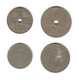 158/ Belgique : LEOPOLD III : 10 Centimes 1942 - 25 Centimes 1943 - 1 Franc 1944 - 5 Francs 1941 - 5 Francs