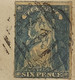 Delcampe - AUSTRALIA VICTORIA 1861 QV 6p Blue Franked On "RMS" Cover Tied With Grill Cancellation Melbourne To London As Per Scan - Covers & Documents