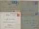 Perfores Lot De 4 Lettres Avec Timbres Perfores A Identifier - Covers & Documents