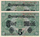 GERMANY- 5 MARK 1917 P-56b  UNC CONSECUTIVE - SERIE Z - 5 Mark