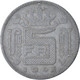 Monnaie, Belgique, 5 Francs, 5 Frank, 1943, TB+, Zinc, KM:129.1 - 5 Francs