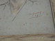 Delcampe - *CADRE PORTRAIT CRAYON PASTEL JEHANNE FLEURY JEUNE Signé Daté 1947 Sous Verre    E - Pastell