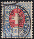 Heimat ZHs Fluntern 1886-01-19 Poststempel Auf Telegraphen-Marke 50Rp. Zu#16 - Telegraafzegels
