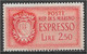 San Marino 1943. Scott #E9 (MH) Arms Of San Marino - Express Letter Stamps