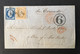 Napoléon III YT13 YT14 Lettre De Mars 1857 Taxée Du Havre Pour New York (USA) Acheminée Par Vapeur Le Tornado - 1849-1876: Classic Period