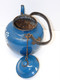 Delcampe - *ANCIENNE THEIERE EMAILLEE BLEUE FLEURS BLANCHES Avec USURES & ROUILLE Déco  E - Theepot