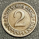 1923 D Germany 2 Rentenpfenning - 2 Rentenpfennig & 2 Reichspfennig