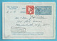910 Op Omslag-brief (enveloppe-lettre / Aerogram) Met Stempel LEUVEN Naar U.S.A., Stempel TROUVE A LA BOITE / IN DE BUS. - Aerogramas