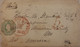 UK GB GREAT BRITAIN 1856 Under Paid Cover Franked With One Shilling Embossed Newcastle To USA Add 5c Charged In USA Scan - Briefe U. Dokumente