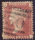 GB QV 1d Pl.201 (DI) Superb Used Rare Watermark VARIETY: BISECTED Watermark (part Of Crown At Left And Part At Right), R - Used Stamps