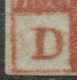 GB QV 1 D Redbrown Plate 34 (DB) 4 Full But Partly Narrow Margins, Nice Black MC, VARIETY/ERROR: Double Letter „D“ - Usati