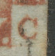 GB QV 1 D Redbrown Unplated (AC) Almost 3 Margins, VFU, VARIETY/ERROR: No Frameline Under „C“, R! - Used Stamps