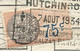 Timbre Fiscal 75c Perforé EH Sur Facture HUTCHISON De 1934 - Covers & Documents