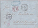 1860 - ENTREE AMBULANT BADE STRASBOURG "A" - LETTRE De STUTTGART => MONTPELLIER - Entry Postmarks