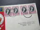 Quantas 2 Sonderbelege  1953 Coronation Elizabeth Rückseitig Weitere Marken Und Stempel Colony Of Singapore / Long Live - Malayan Postal Union