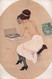 CPA Illustrateur Raphael Kirchner - Peinte Par Elle Meme - Femme Dénudée Se Maquillant Devant Un Miroir - Kirchner, Raphael