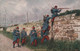 CPA - Militaria - En Embuscade - LVC - Soldats Embusqués Derriere Un Mur - Manöver