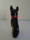Delcampe - Escultura De Un Perro Boston Terrier Sentado Y Con Un Collar Rojo. Metal Pintado. Estilo Viena. - Metallo