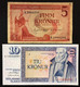 ISLANDA Islands Iceland 10 KRONUR 1961 FDS UNC + 5 Kronur 1957 Mb LOTTO 2330 - Islandia