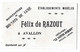 Avallon Yonne Publicité Biscuits Felix De Razout Chromo 1900 état Très Bon - Bloemen