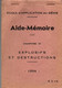 AIDE MEMOIRE EXPLOSIFS ET DESTRUCTIONS 1954 ECOLE APPLICATION GENIE - Français