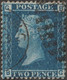 GB 1858 Y&T 27 SG 45 Michel 17. Victoria 2 P. Bleu, Filigrane Grande Couronne. Planche 12. Lettres GB. TB - Oblitérés