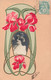 CPA Illustrateur Non Signé - Jolie Carte Fantaisie Style Art Nouveau - Photo D'une Femme Entremélé D'iris Roses - Ohne Zuordnung