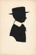 CPA Silhouette - Homme A Col Blanc Et Chapeau Plat - Silhouette - Scissor-type