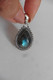 Delcampe - Neuf - Pendentif En Argent 925 Ciselé Serti D'une Superbe Labradorite Bleue Forme Goutte D'eau - Pendenti