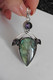 Neuf - Grand Pendentif En Argent 925 Style Art Nouveau Serti Grosse Labradorite Et Améthystes - Hangers