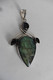 Neuf - Grand Pendentif En Argent 925 Style Art Nouveau Serti Grosse Labradorite Et Améthystes - Pendants