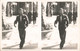 CPA Stereoscopique Photographie - Homme Marchant Dans La Rue - Homme En Costume - Stereoscopische Kaarten