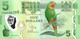 FIJI $5 GREEN  PARROT BIRD FRONT & IGUANA BACK POLYMER REPLACEMENT  ZZ ND(2013)P.115r UNC READ DESCRIPTION!! - Figi