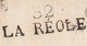 1824 - Marque Postale 32 LA REOLE Sur Lettre Pliée Avec Corresp De 2 P Vers NICE, Piémont Sardaigne - Taxe 18 - 1801-1848: Vorläufer XIX