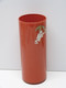 Delcampe - *JOLI VASE ROULEAU VERRE PEINT DE COULEUR ROUGE Décor Glycines Sur Le Haut XXe   E - Vasen